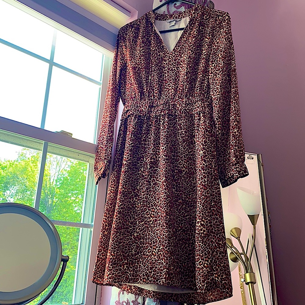 NWOT H&M Red animal print/ cheetah dress